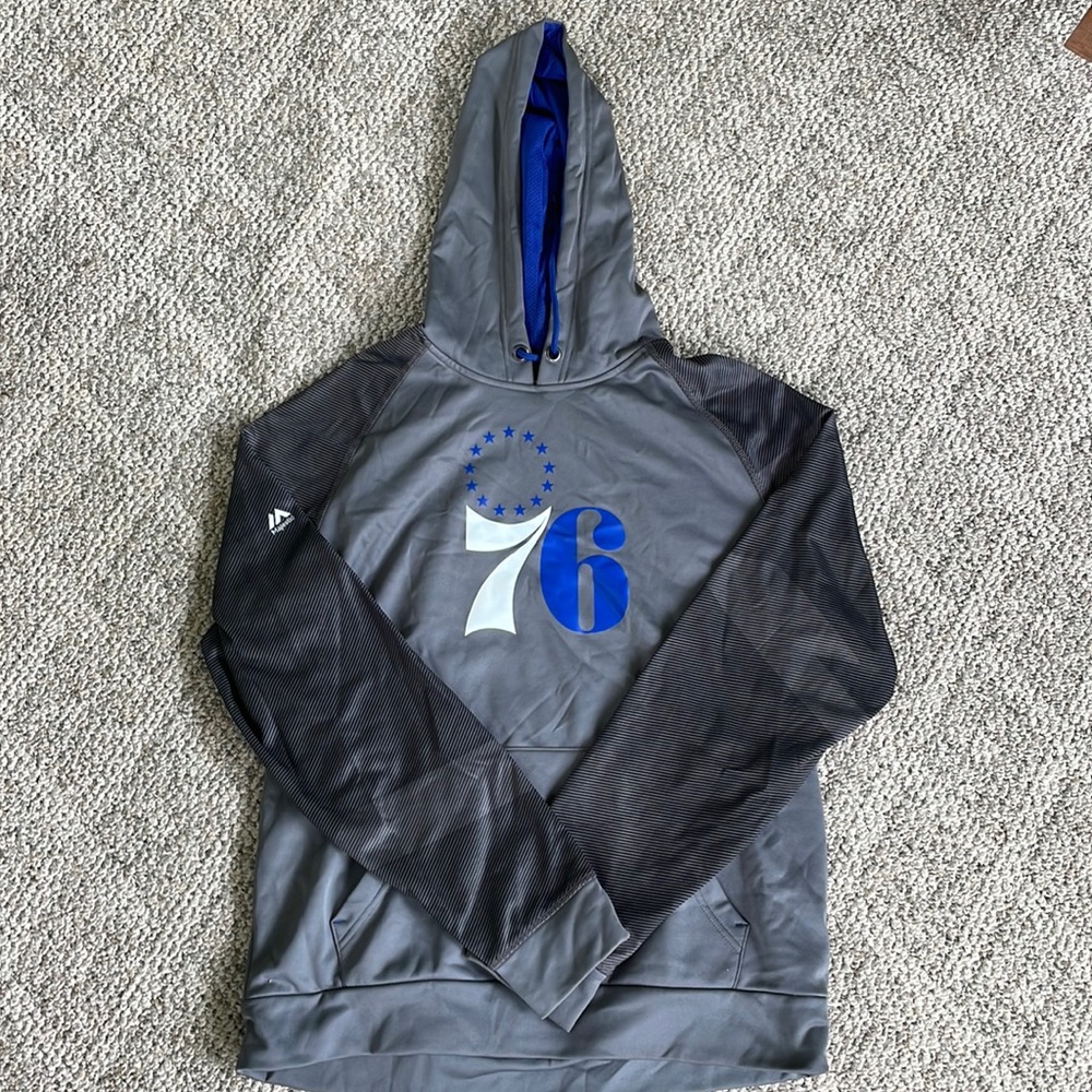 Majestic Hardwood Classics Philadelphia 76ers Hoodie LARGE